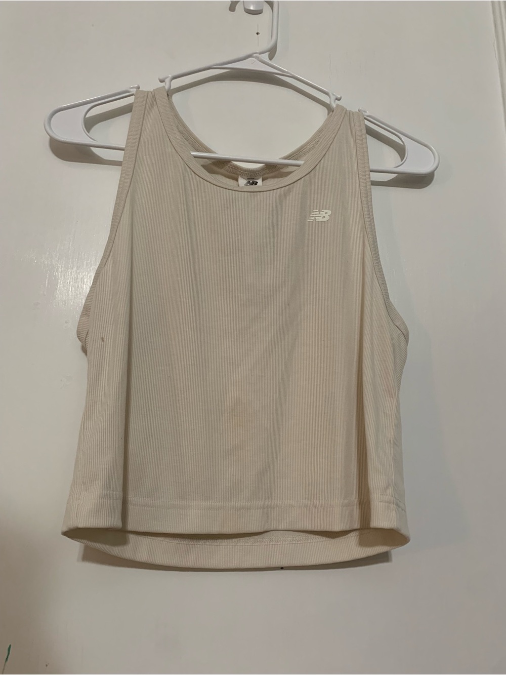 New Balance Women's Beige Ribbed Athletic Tank
